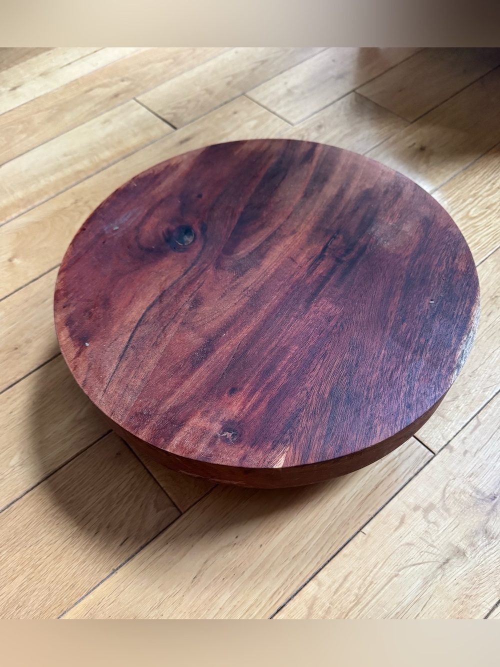 ✨Solid Wood Round Display Riser with Metal Legs - Rustic Farm House Decor✨